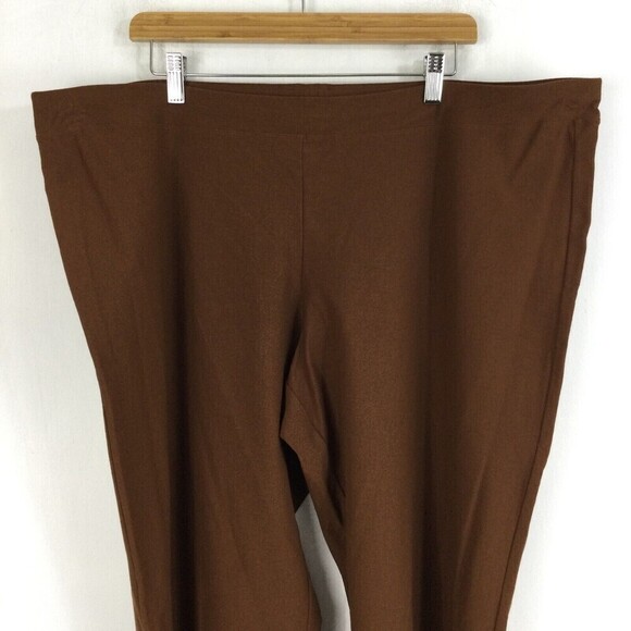 Eileen Fisher Womens Viscose Blend Pull On Straight Leg Pants Brown Plus 3X NWT - Picture 3 of 7